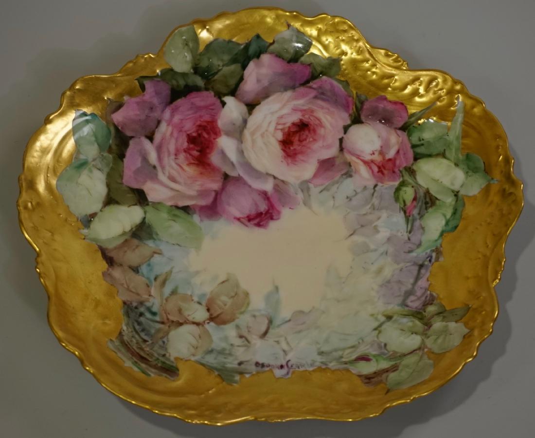 VF Limoges France Lavishly Gilded Hand Painted Roses (1 of 8)