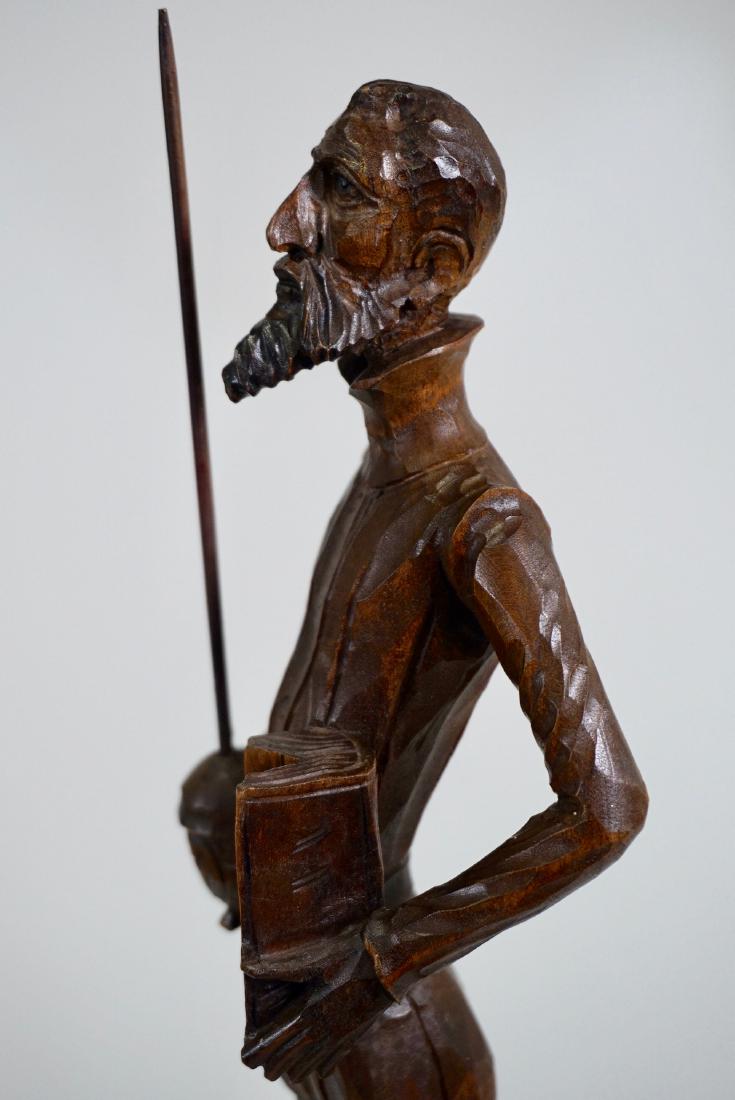 Don Quixote Carved Wood Vintage Sculpture Mid Century