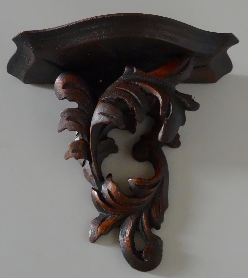 Antique Black Forest Carved Wall Shelf Rocaille (1 of 6)