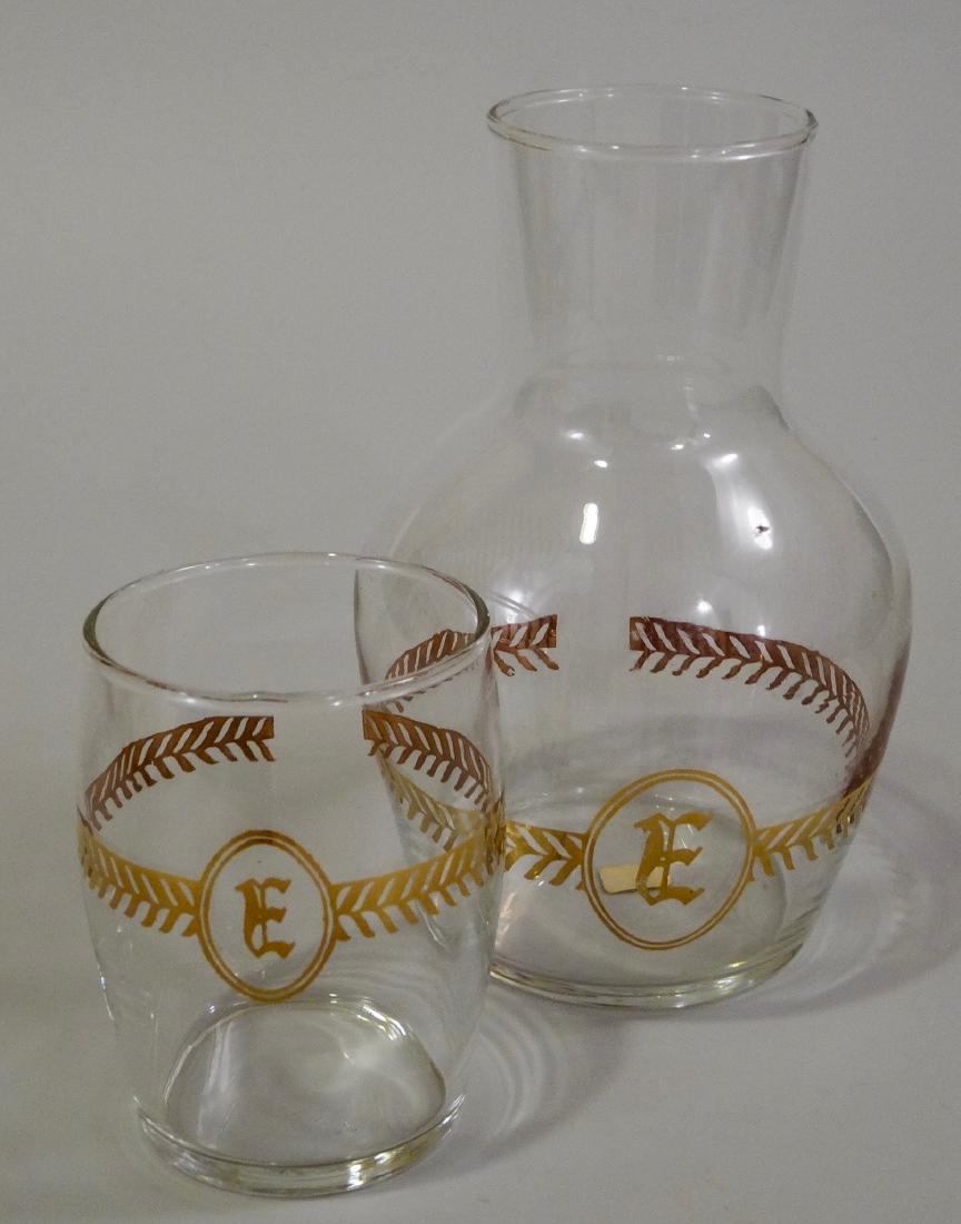 Vintage Monogram Gold Letter E Bedside Water Decanter (1 of 4)