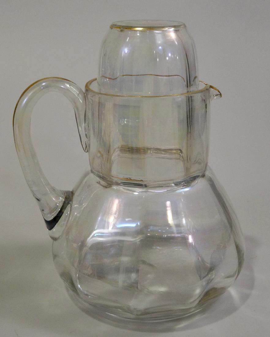 Bedside Water Pitcher Iridescent Glass Carafe Set (1 of 6)
