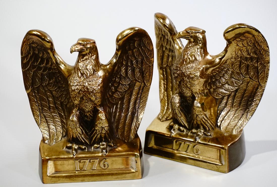 Gold 1776 American Eagle Bookends Vintage c 1950 (1 of 8)