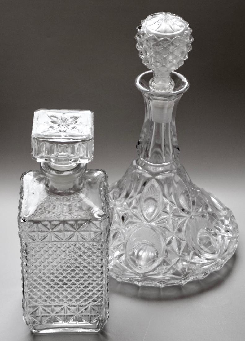 Vintage Pressed Glass Decanters Lot of 2 (1 of 4)