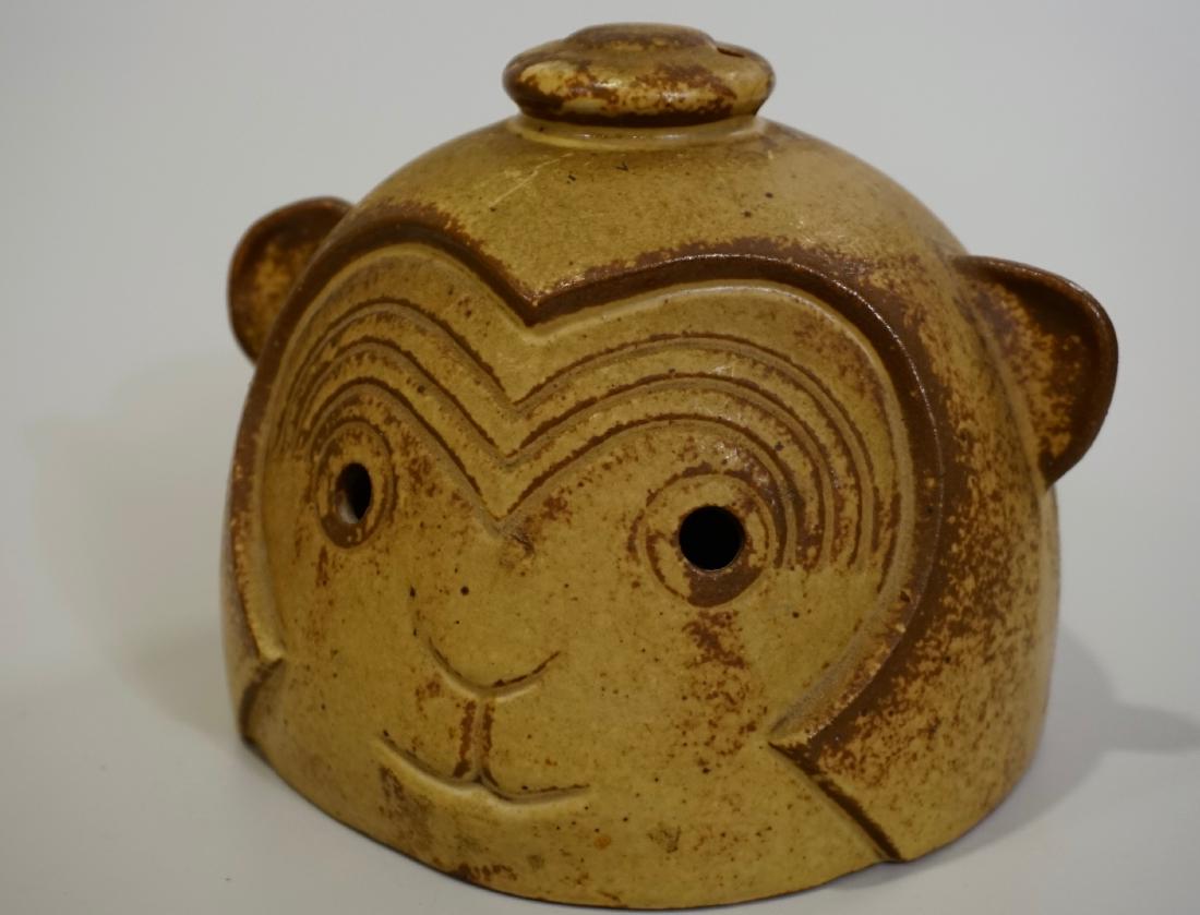 Monkey Head Yarn Bowl String Holder Mid Century Ceramic (1 of 6)