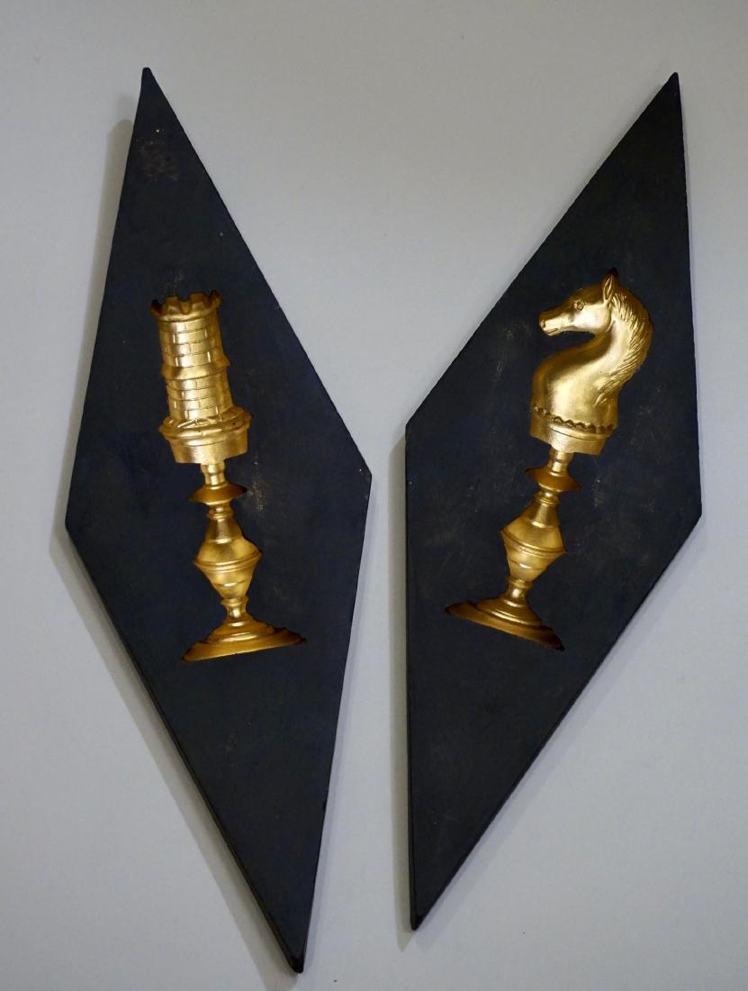 Mid Century Chess Theme Wall Plaque Lot of 2 Knight (1 of 6)