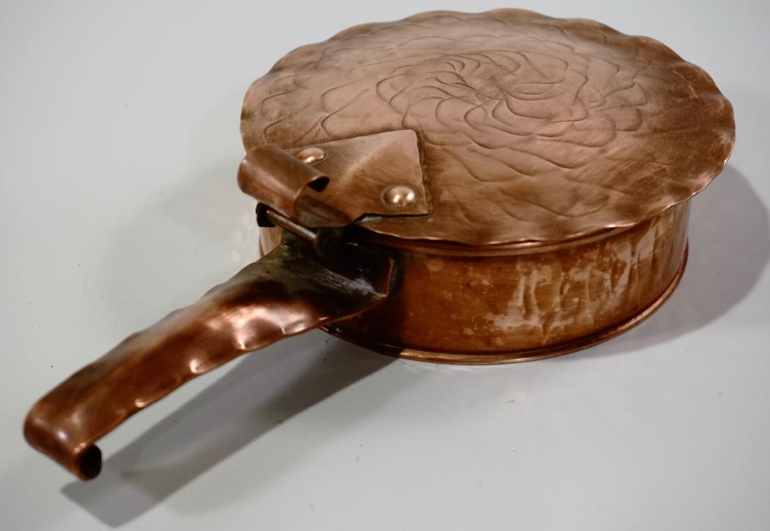 Vintage Craftsman Copper Silent Butler Ash Pan Lidded (1 of 6)