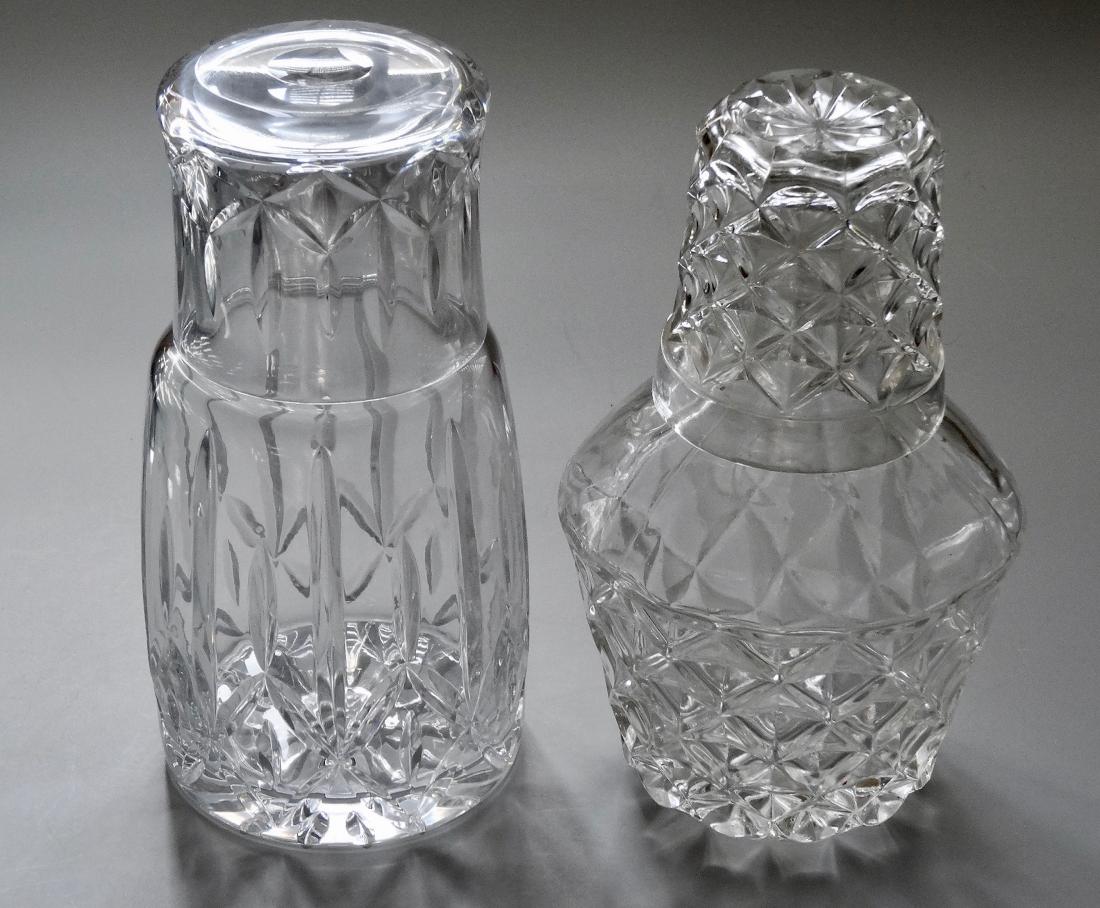 Pressed Cut Glass Nightstand Carafe Lot of 2 (1 of 8)