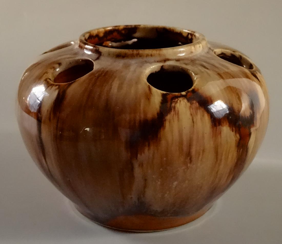 Studio Art Pottery Yellow Flambe Glazed Pot Vase (1 of 6)
