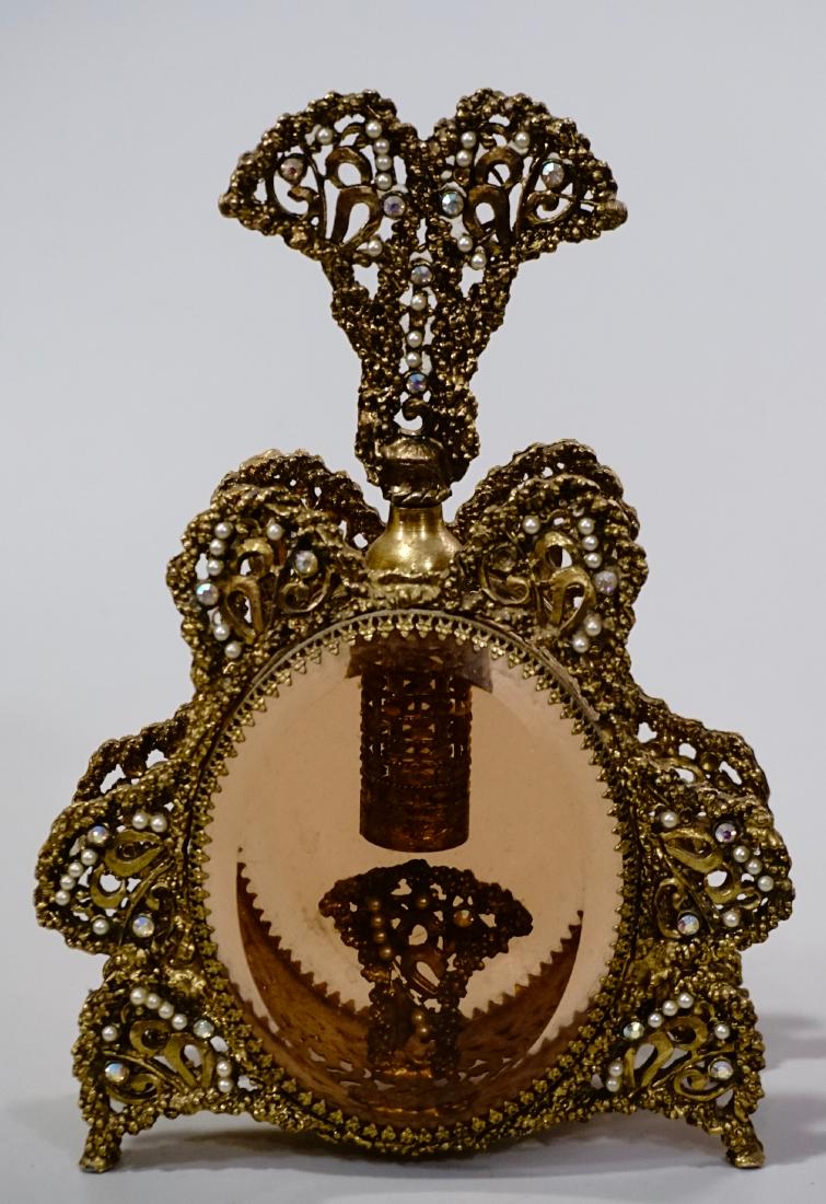 Art Deco Jeweled Large Perfume Casket Scent Bottle (1 of 7)