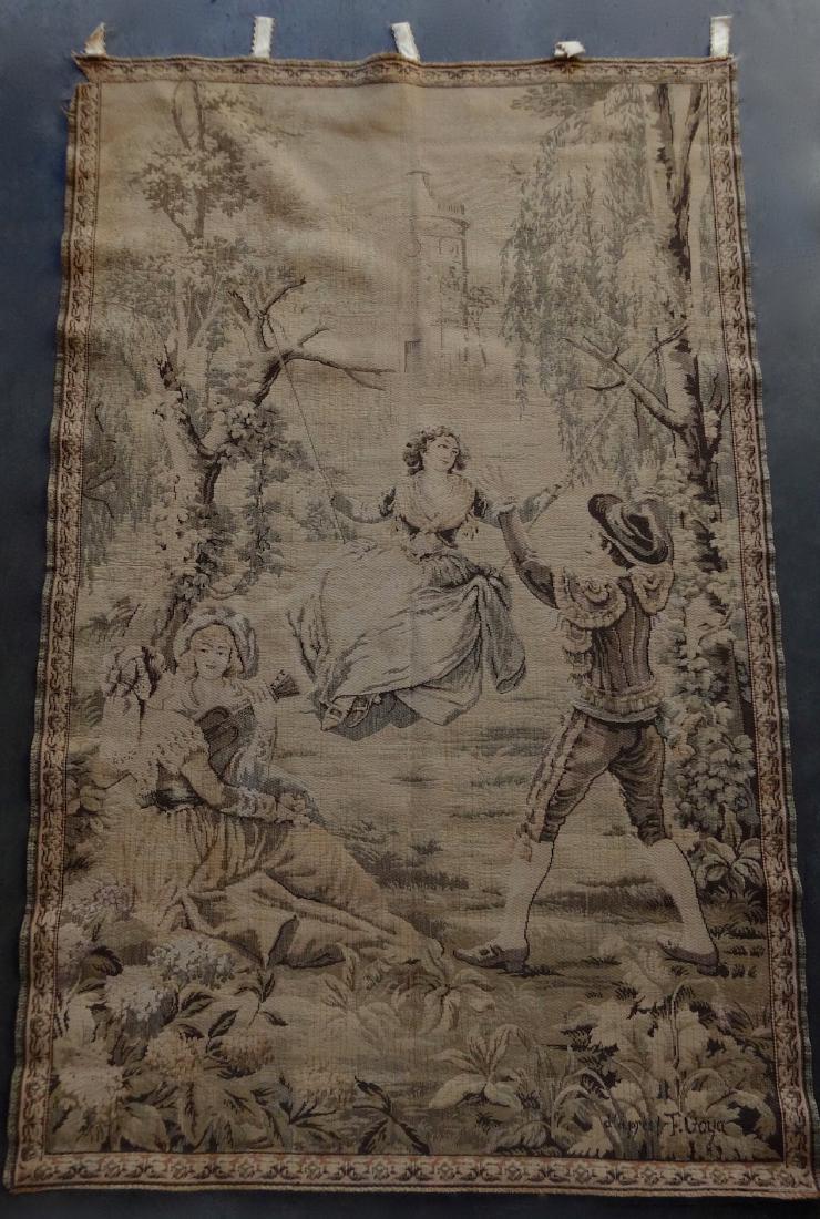 Large Vintage Tapestry Antique Wall Hanging Signed