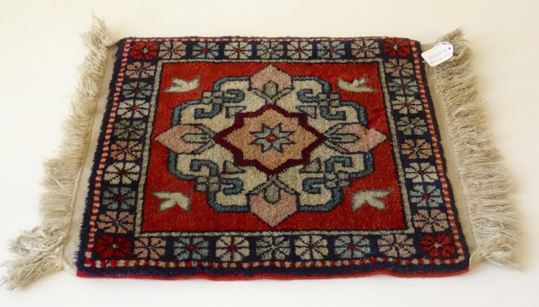 Vintage Small Hand Made Wool Carpet (1 of 5)