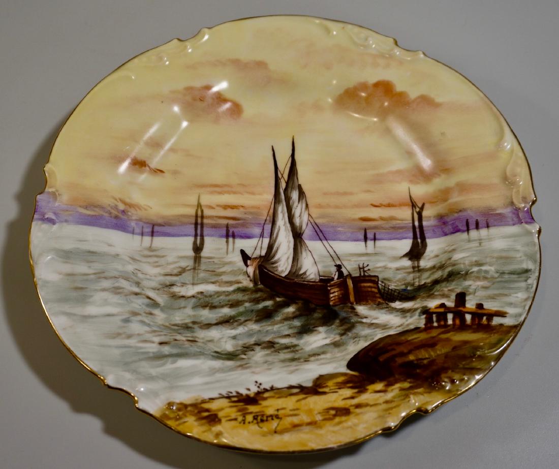 Antique French Limoges Porcelain Maritime Hand Painted (1 of 3)