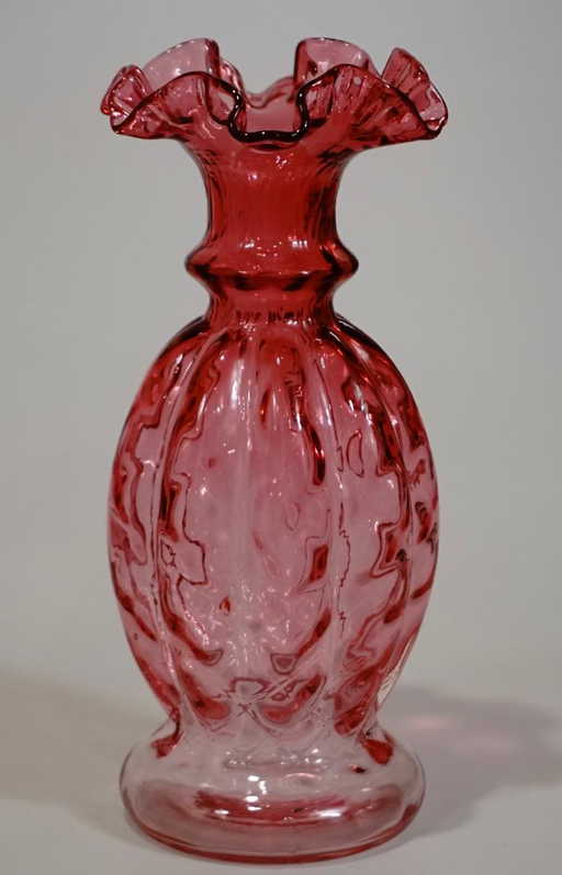 Victorian Cranberry Gl Vase Victorian Cranberry Gl Vase See Sold Price