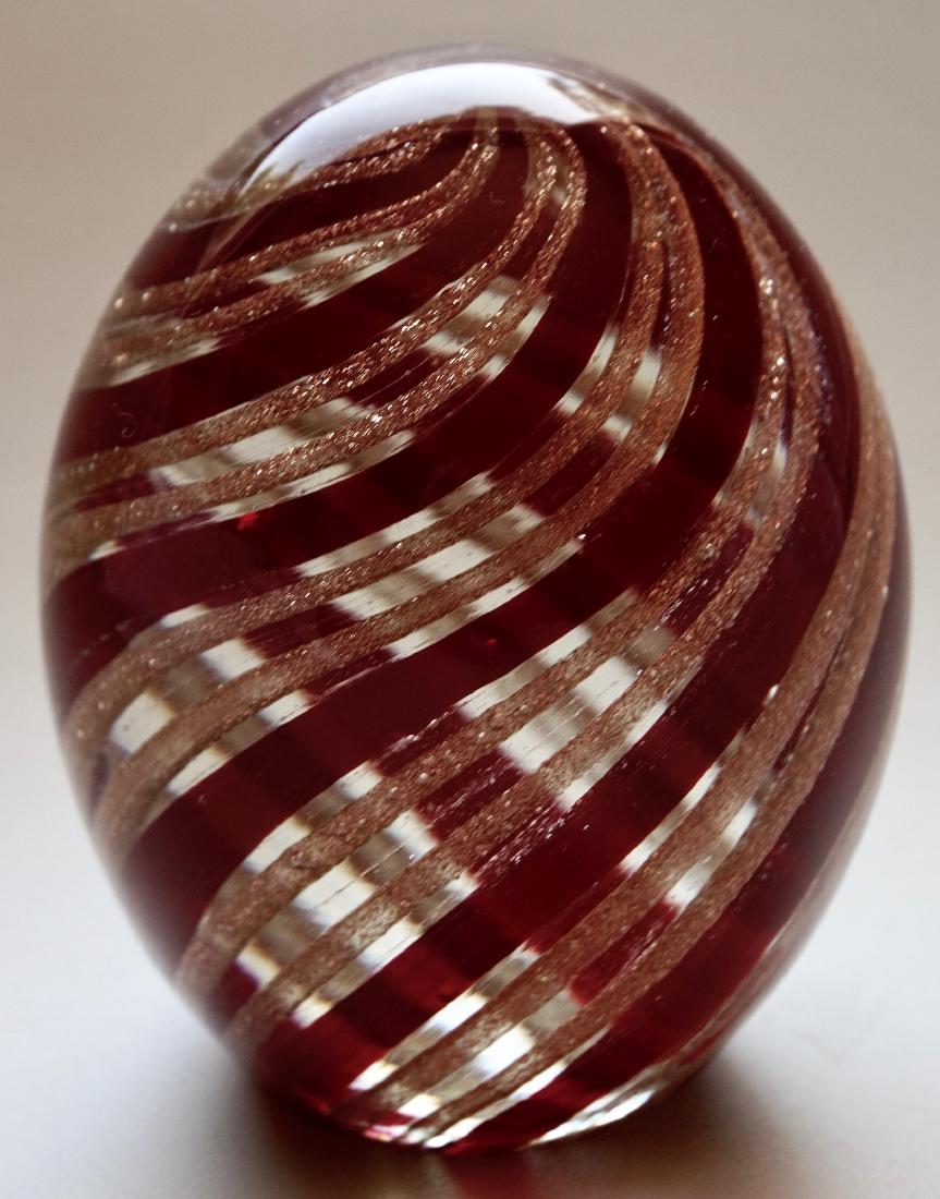 Vintage Murano Art Glass Egg Paperweight Ferro & (1 of 4)