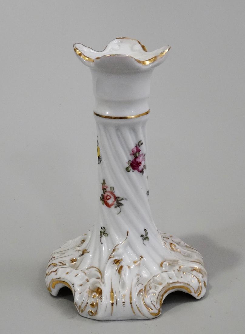 Dresden Flowers German Porcelain Candlestick Crossed (1 of 6)