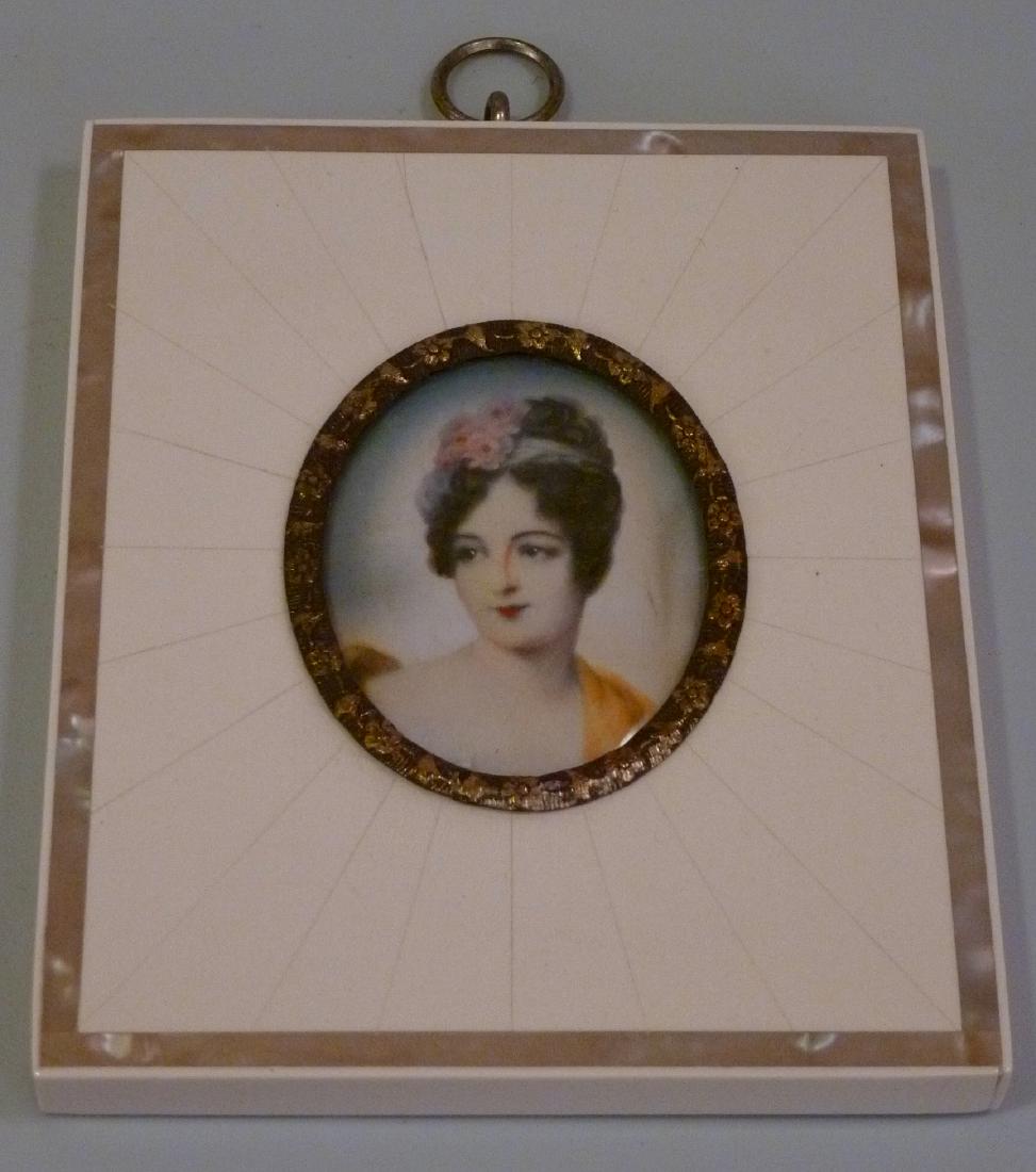 Antique Miniature Portrait Painting Mademoiselle Moers (1 of 7)