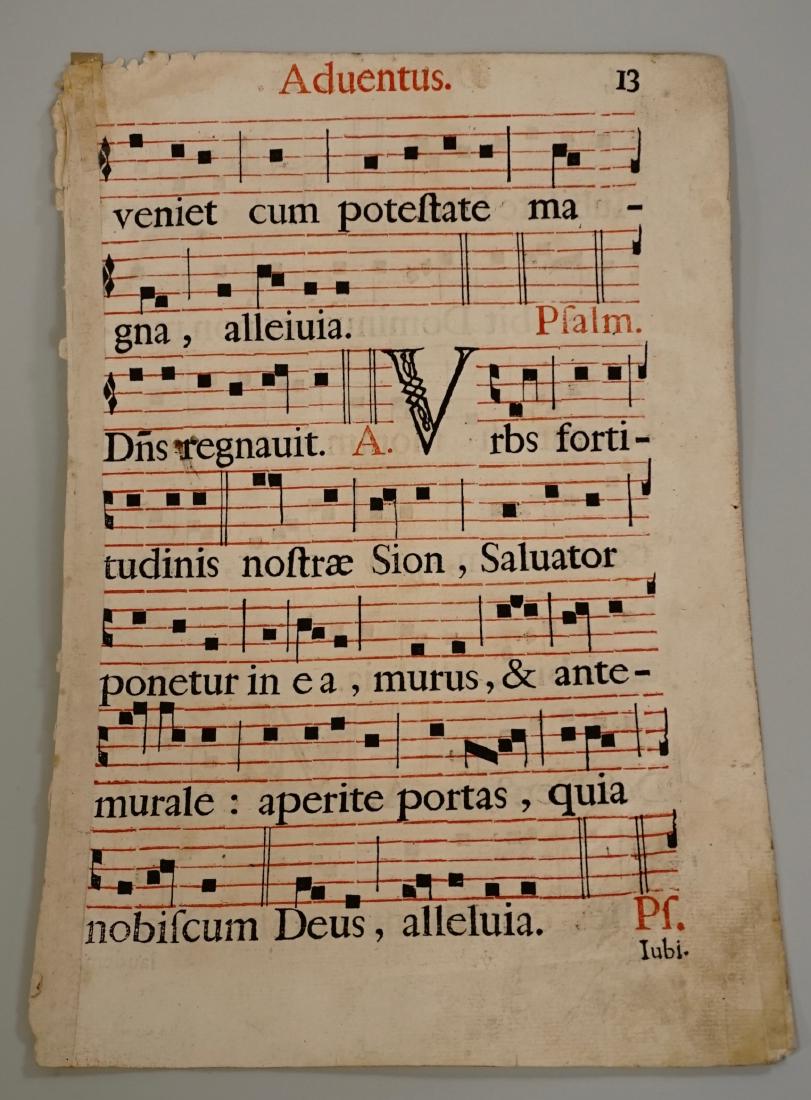 Medieval Antiphonary Gospel Folio Sheet Music Leaf (1 of 6)