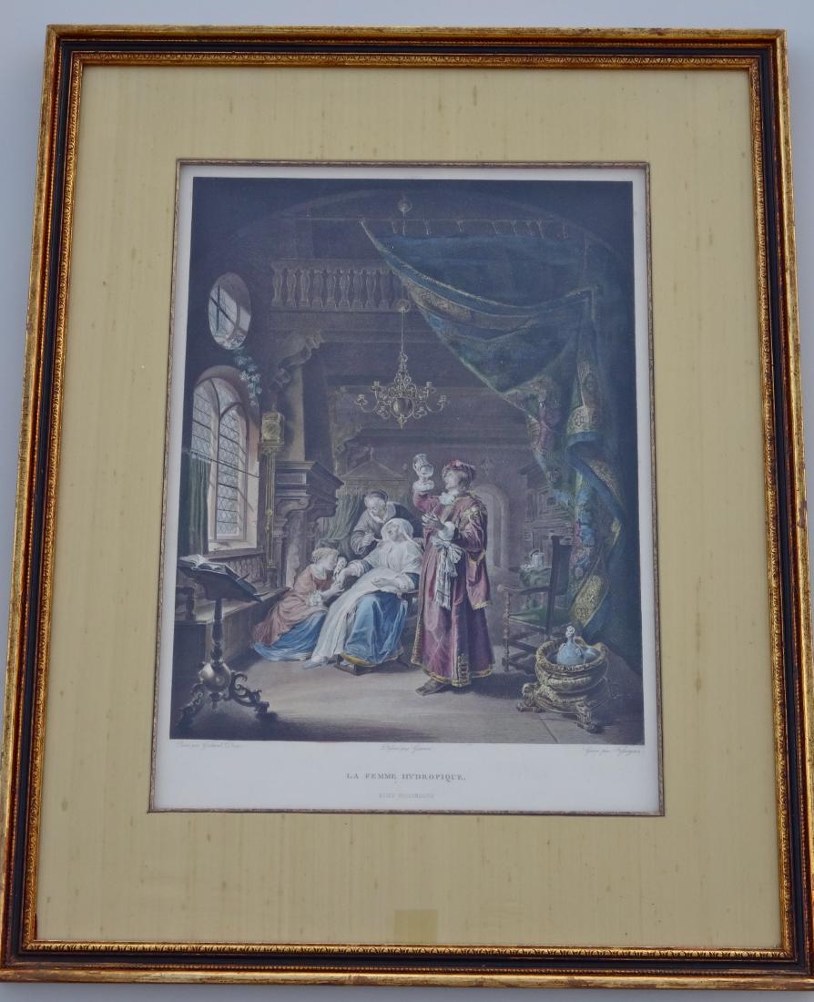 Antique Doctor Colored Engravings "La Femme Hydropique" (1 of 7)