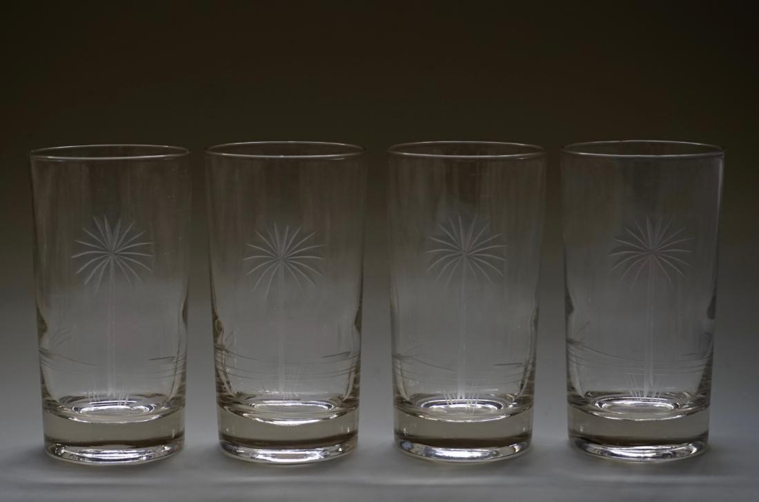 Vintage Art Deco Period Palm Tree Glasses Lot of 4 (1 of 5)