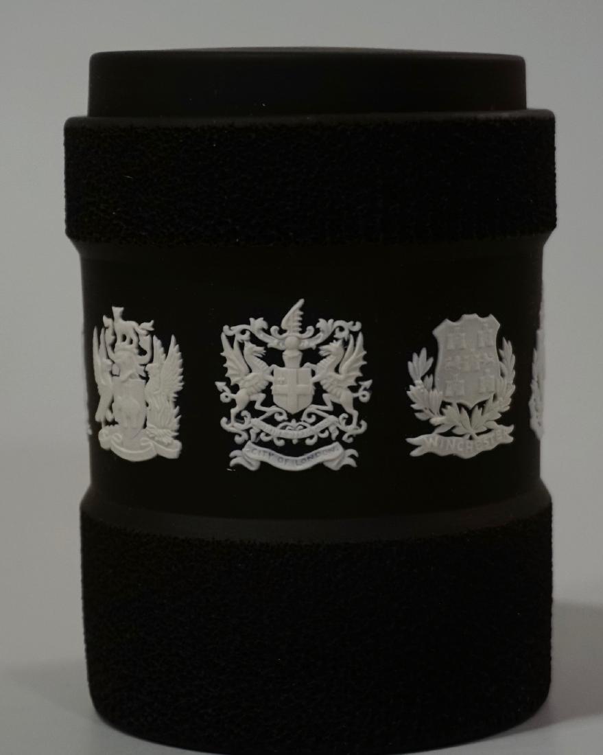 Wedgwood Black Basalt Match Strike Humidor Town Crests (1 of 8)