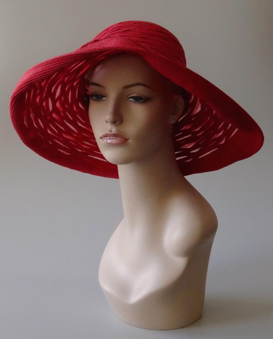 Italian Designer Red Summer Hat DANIELE MEUCCI (1 of 5)