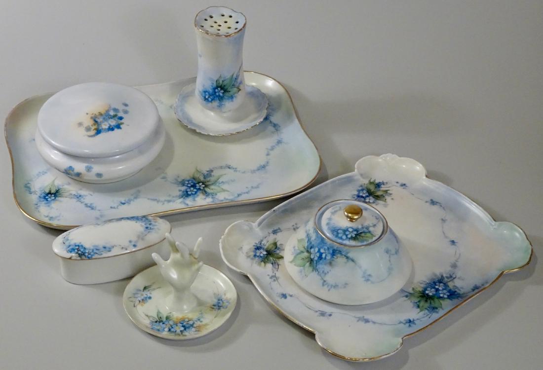 Vintage Hand Painted Porcelain Vanity Set Boxes Trays (1 of 10)