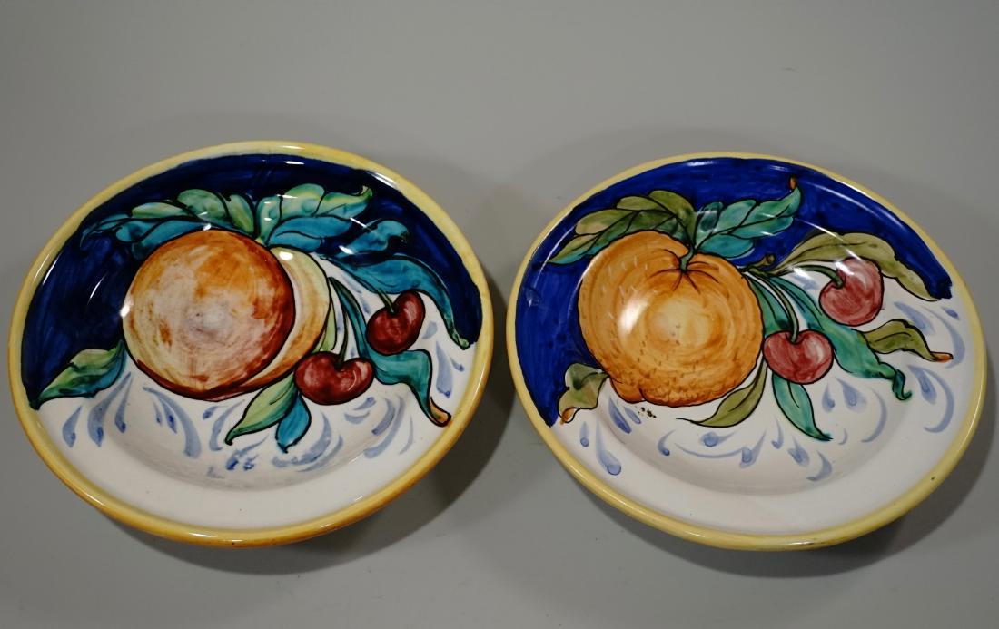 Italian Majolica Pottery Fruits Wall Plaque Bowls Lot (1 of 4)