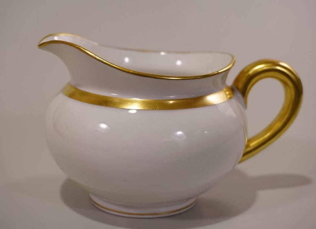 Limoges Porcelain Cream Pitcher Bernardaud & Co: Limoges Porcelain Cream Pitcher Bernardaud & Co Approximately 5 1/16 x 3 3/16 x 3 _ inches.