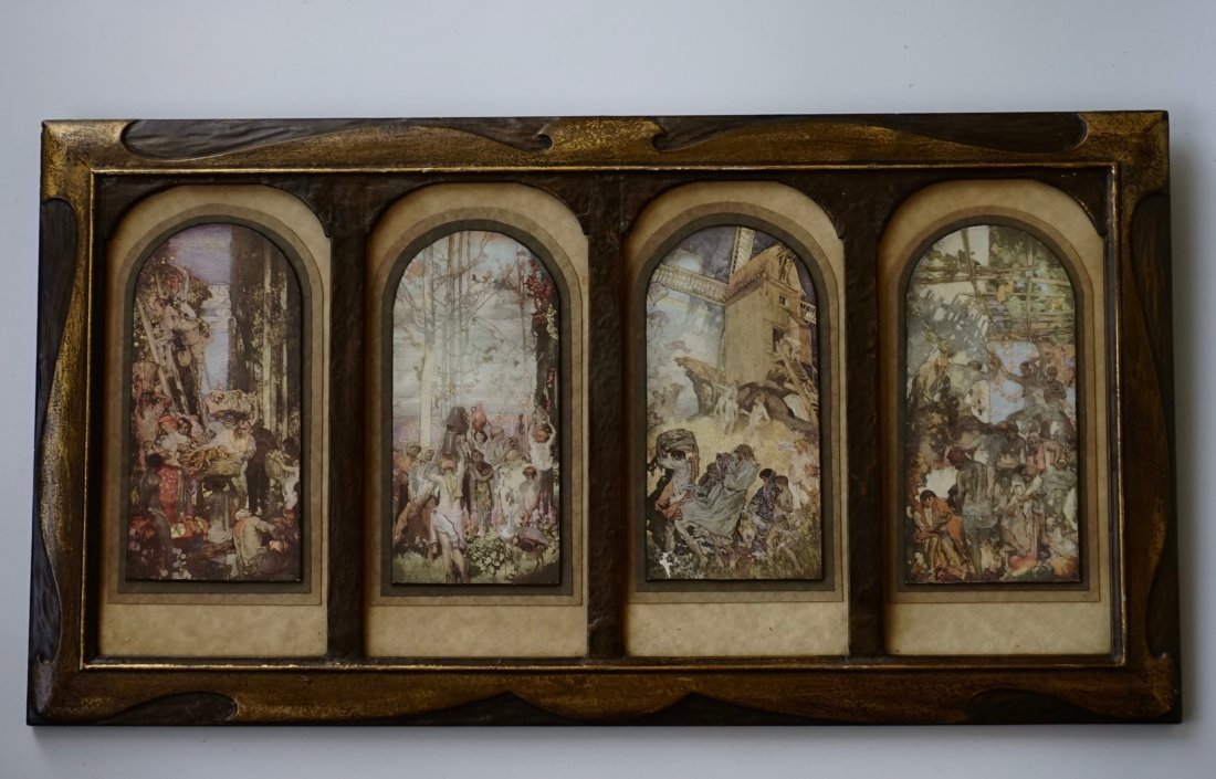 Art Craft Deco Framed Nouveau Miniatures Print Arched S (1 of 8)