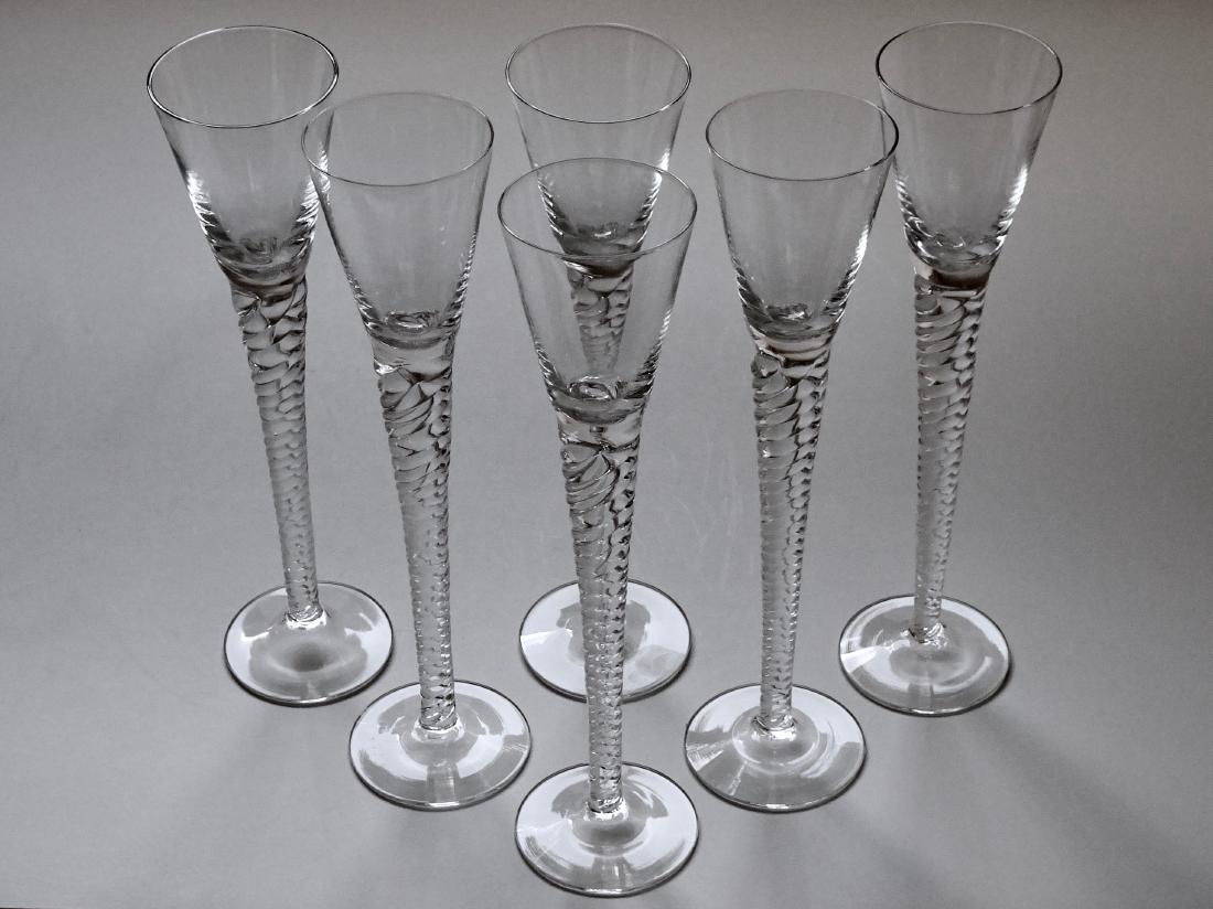 Long Stem Twisted Clear Glass Cordial Glasses Lot of 6 (1 of 8)