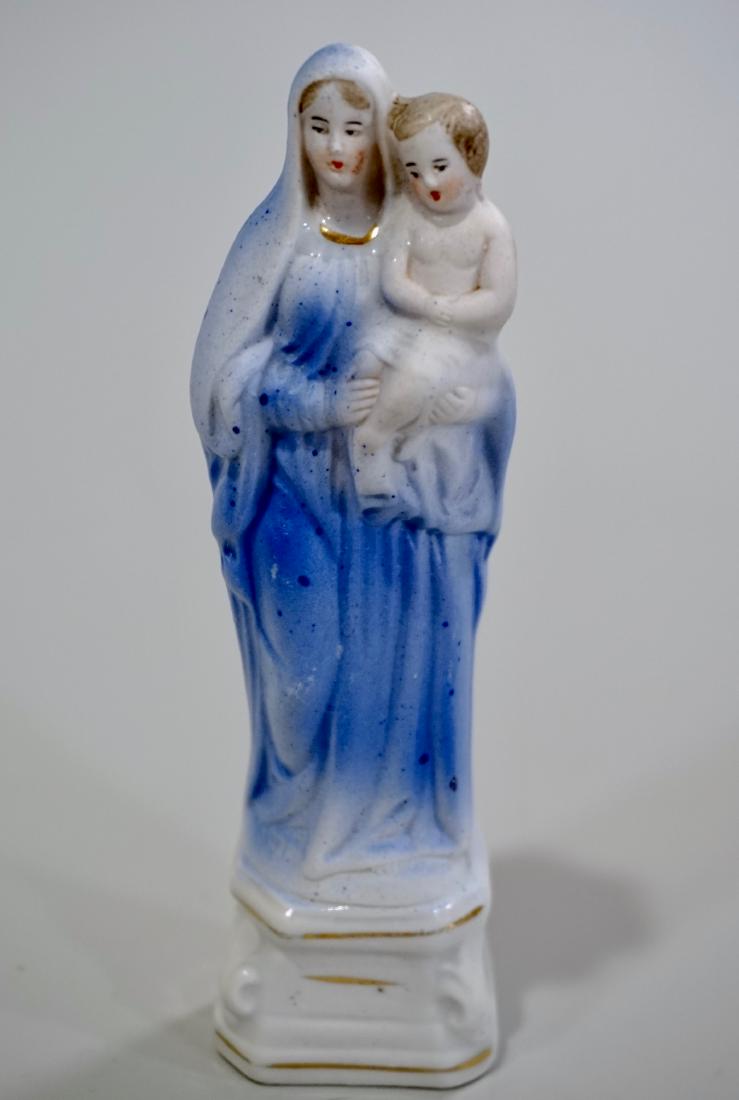 Antique German Bisque Porcelain Madonna Child Figurine (1 of 6)