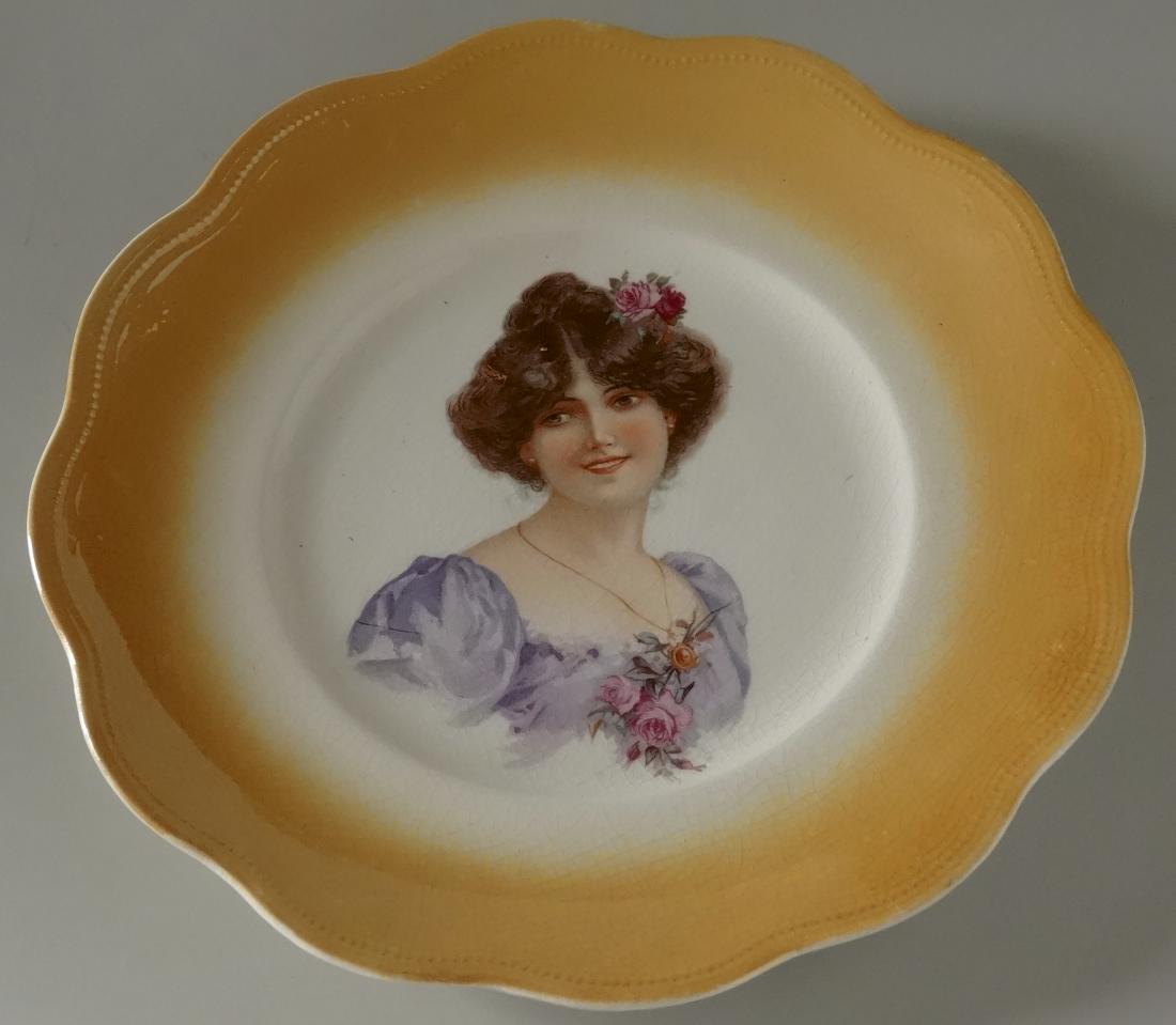 Antique Victorian Maiden Portrait Cabinet Plate (1 of 6)