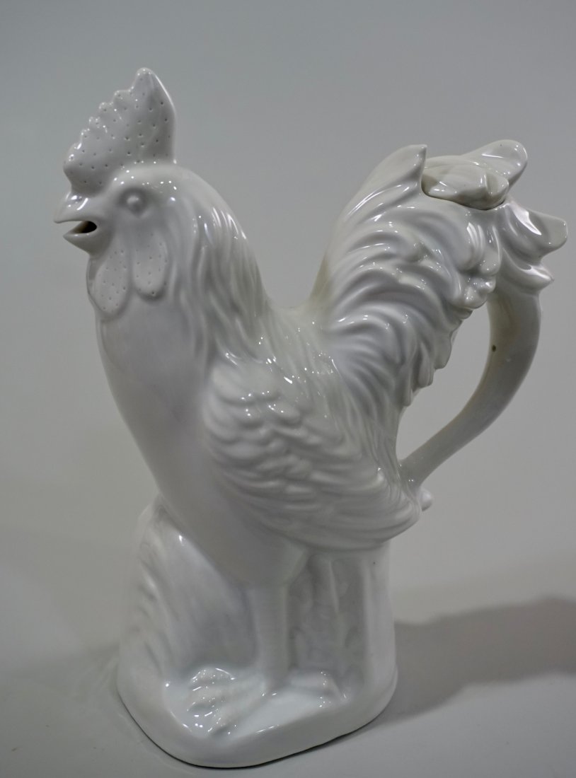 Blanc De Chine Porcelain Rooster Teapot Figural Pitcher (1 of 8)