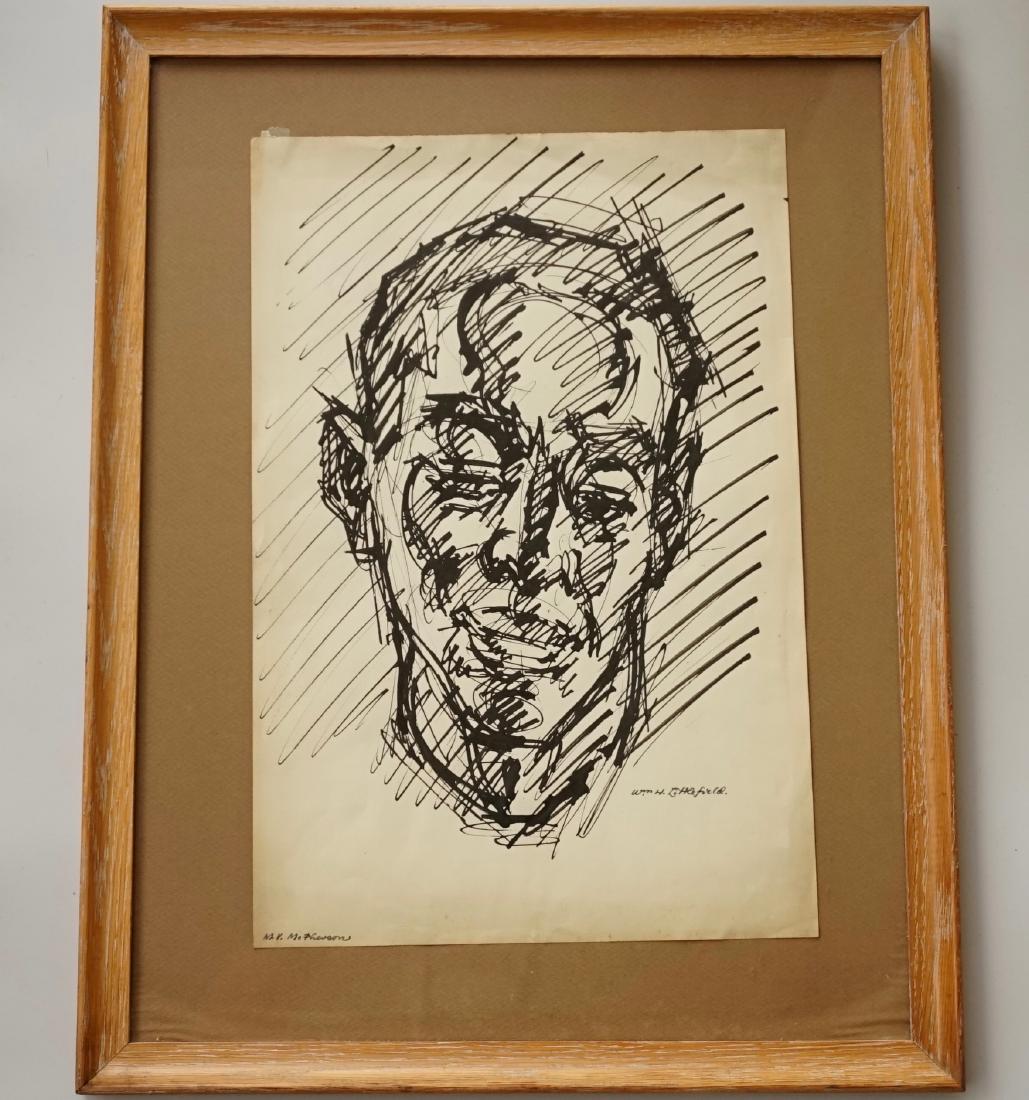 Vintage Framed Portrait Sketch Drawing Artist Signed (1 of 7)