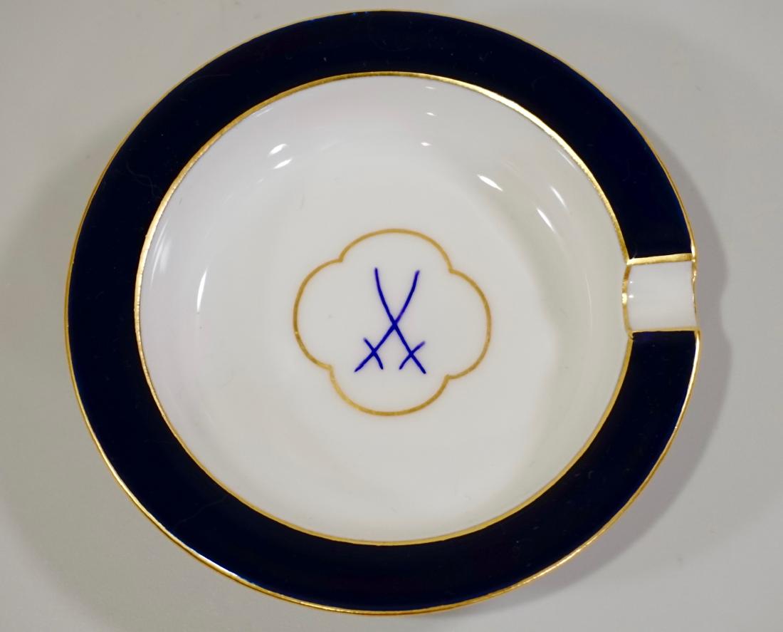 Meissen Porcelain Ashtray Cobalt Blue Trim (1 of 5)