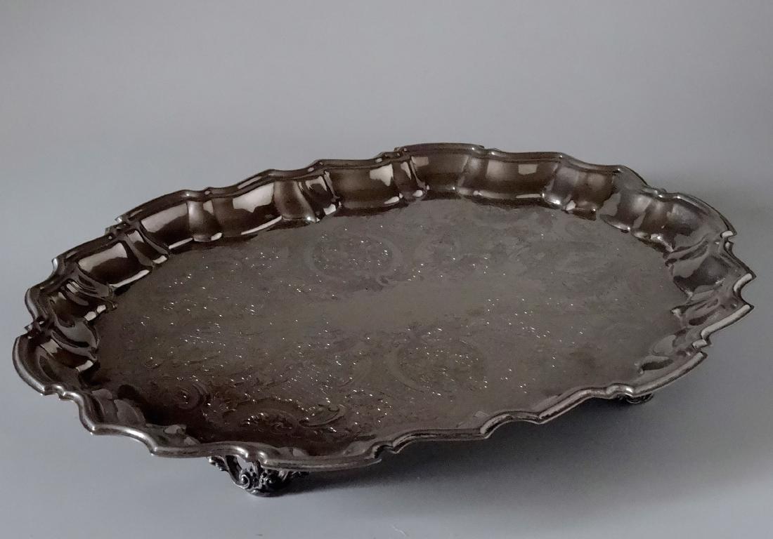 Ornate Silver Plated Baroque Style Footed Tray (1 of 8)