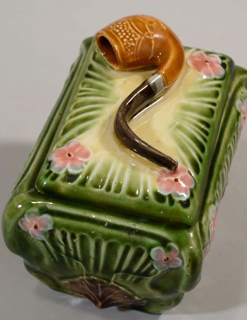 Antique Smoking Tobacco Pipe Majolica Box (1 of 7)