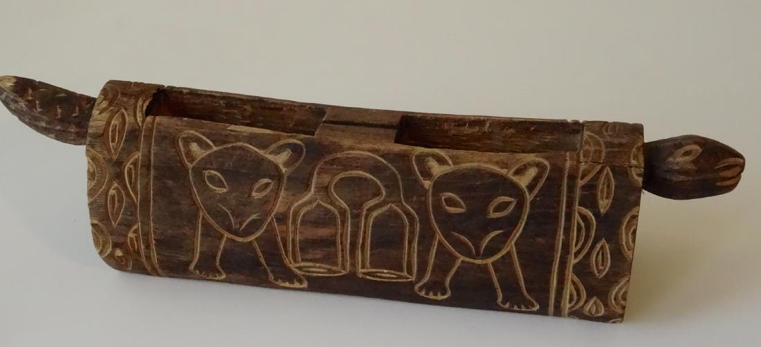 Vintage African Carved Wood Snake Drum Musical (1 of 5)