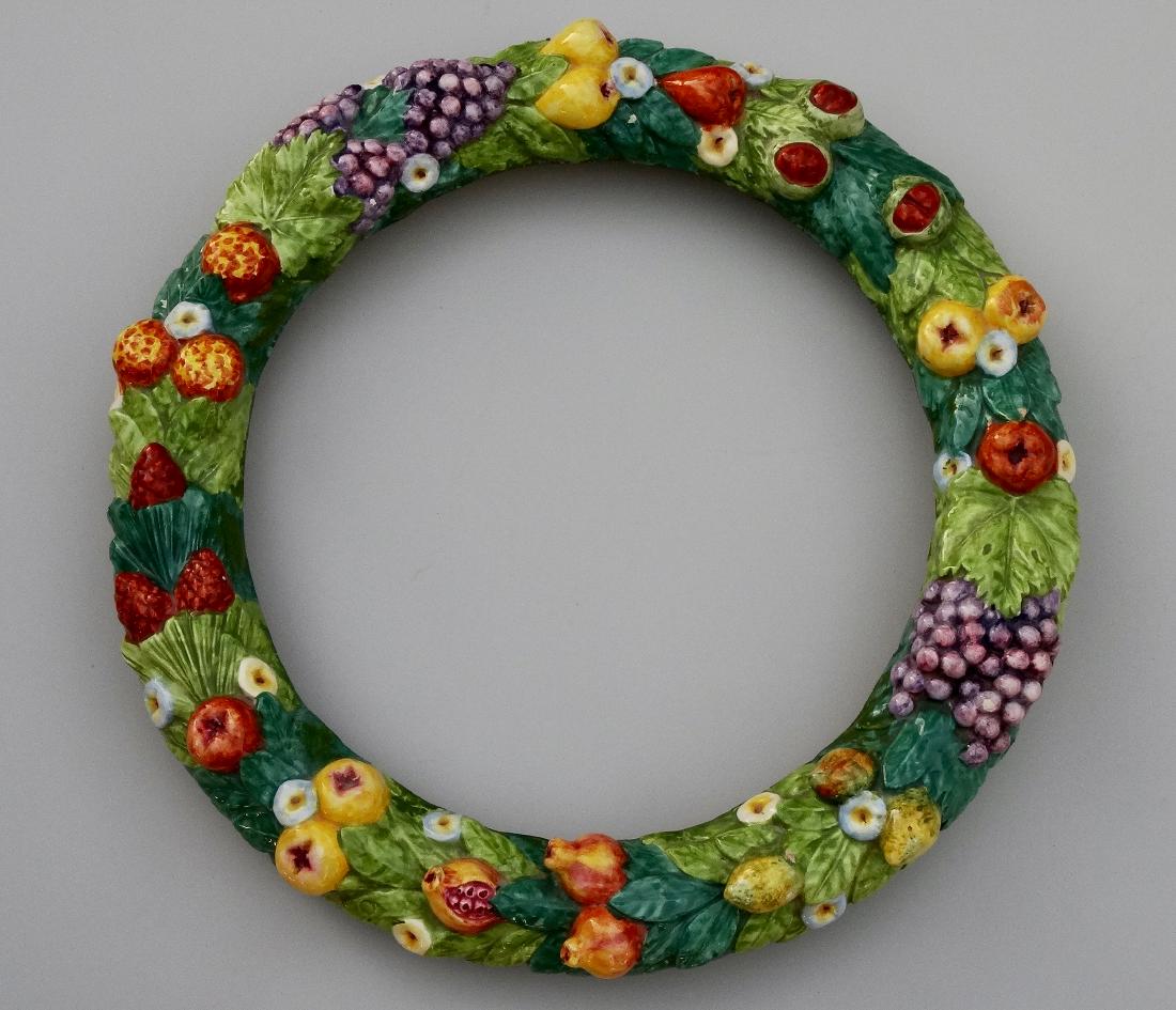 Large Vintage Italian Pottery Fruit Wreath Frame Della (1 of 5)