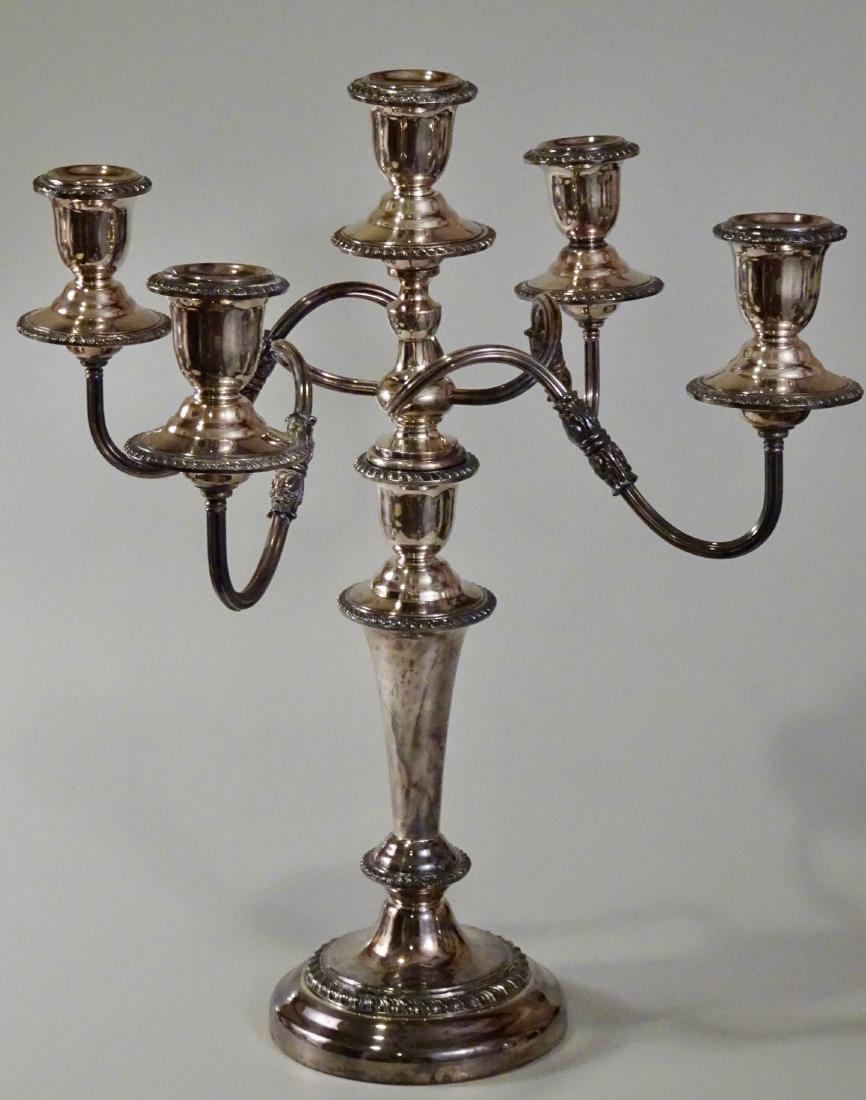 Silver On Copper Large Plated Candelabra Five Candles (1 of 5)