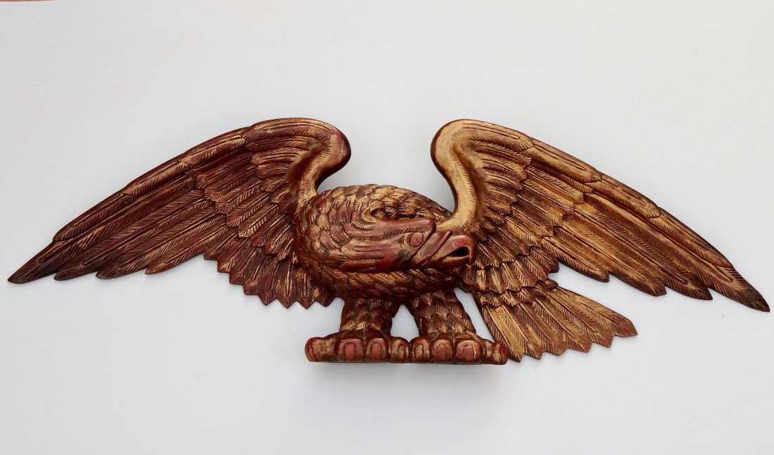 Antique Signed American Eagle Mahogany Gilt Wood (1 of 10)