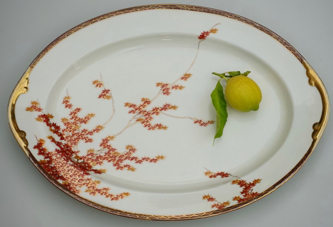 Maple Leaf Japanese Porcelain Serving Platter Oval Tray (1 of 5)