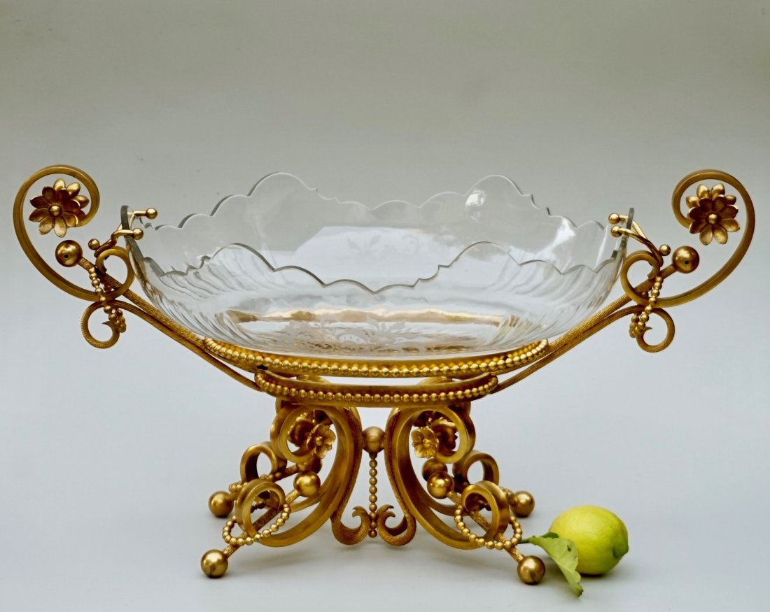 Victorian Aesthetic Baccarat Crystal Bowl Ormolu Center (1 of 12)