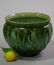 Victorian Garden Majolica Pottery Green Glaze Planter