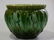 Victorian Garden Majolica Pottery Green Glaze Planter - 2