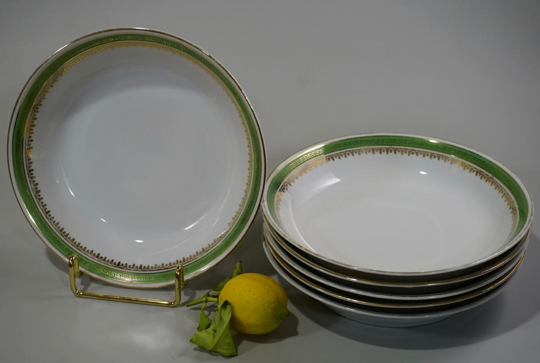 Greek Key Green Soup Plate Imperial Crown China Austria (1 of 7)
