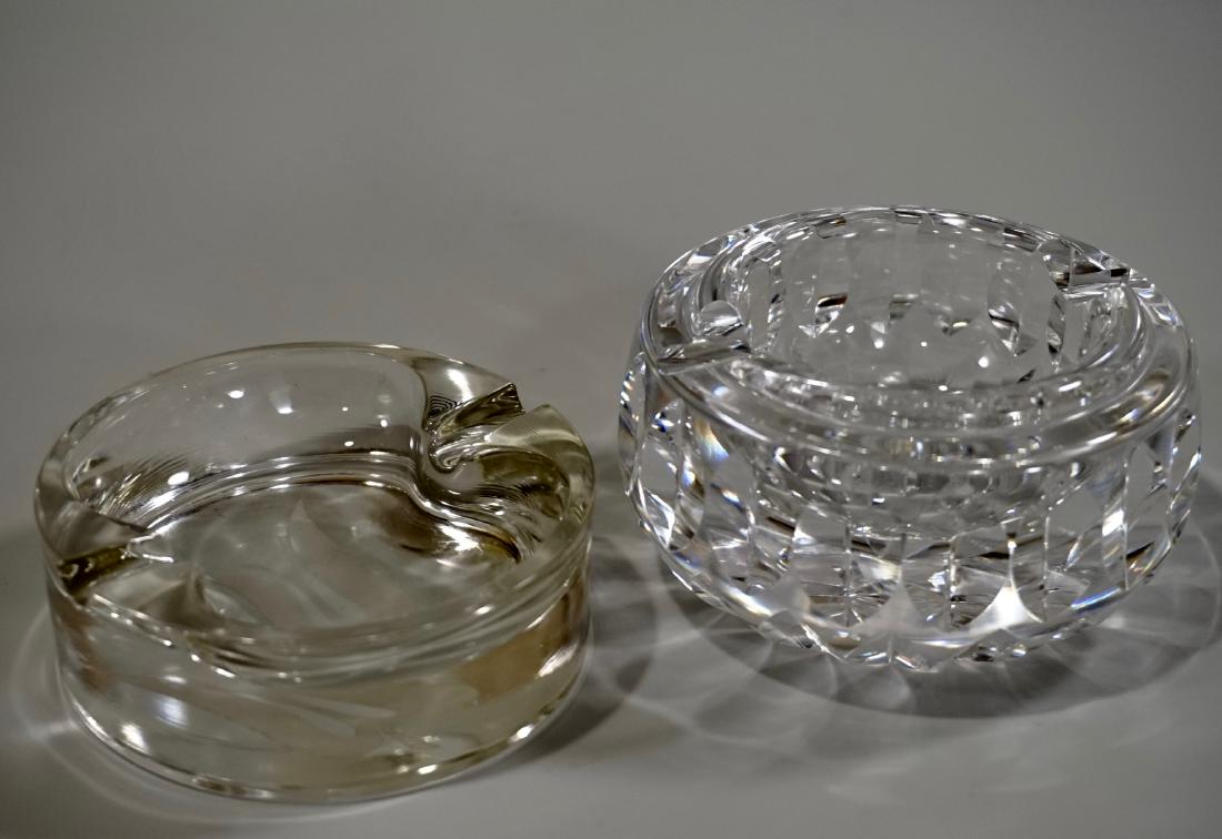 Lot of 2 Vintage Ashtrays Crystal and Molded Glass (1 of 6)