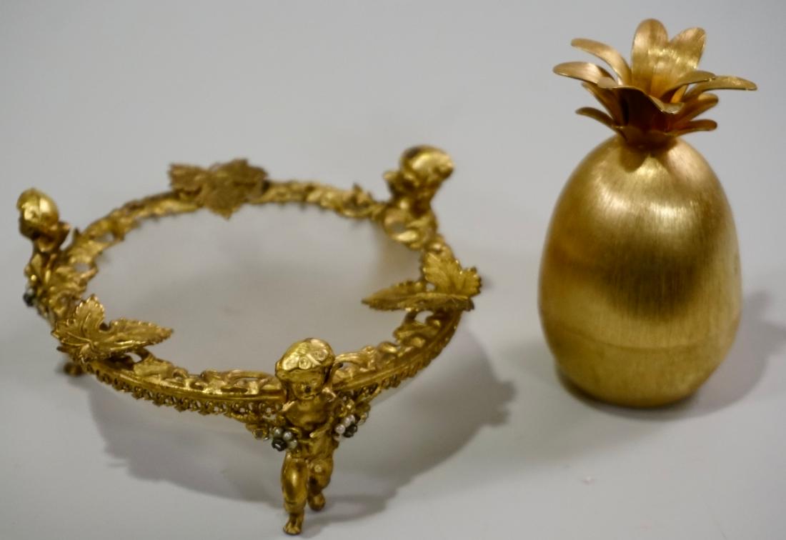 Hollywood Regency Vintage Jeweled Putti Ashtray Table (1 of 7)