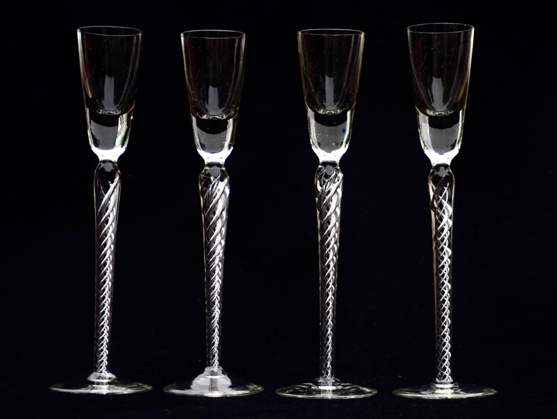 Tall Air Twist Stem Cordials Set of 4 Glasses (1 of 6)