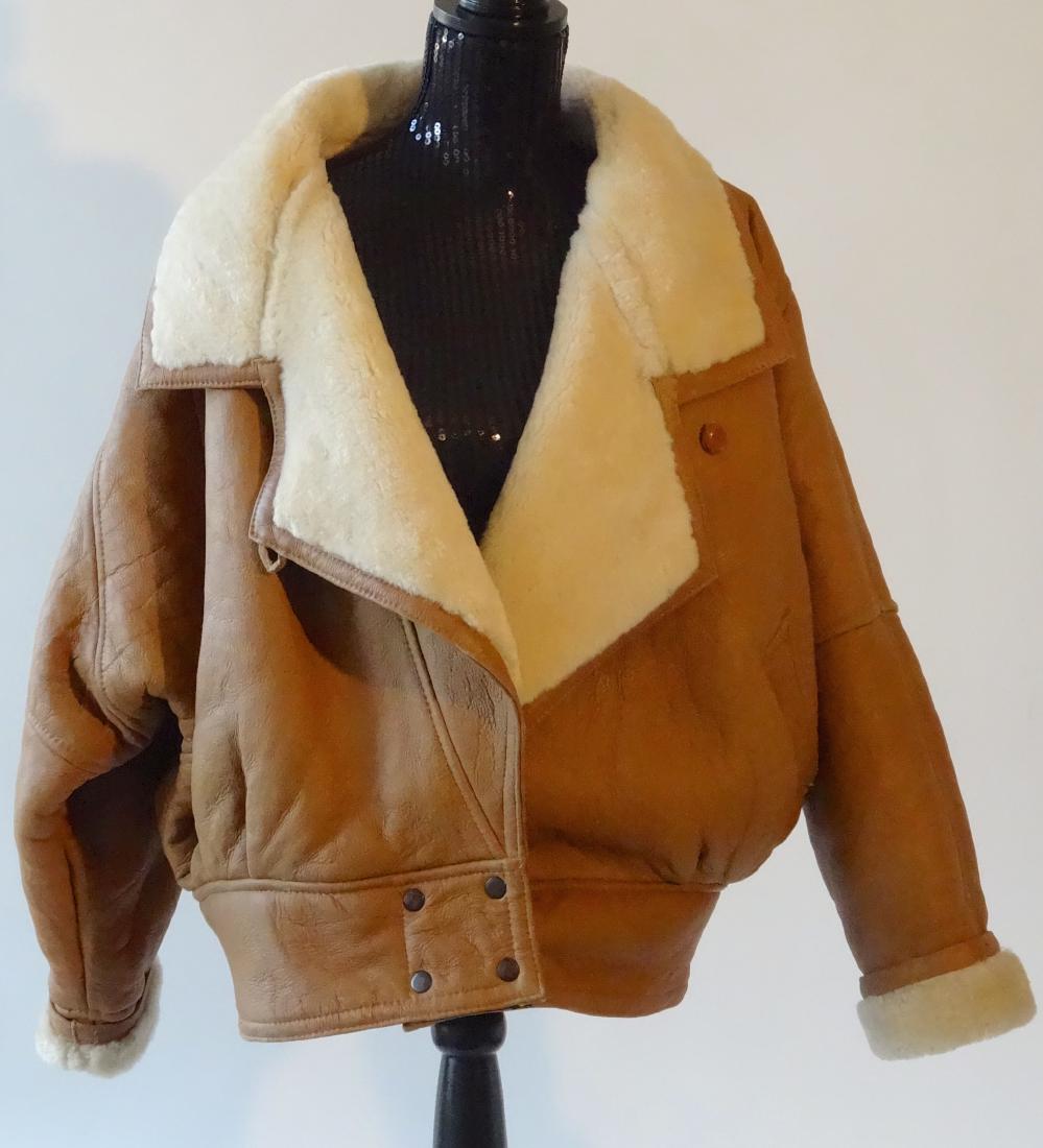 Vintage 80s Lamb Skin Aviator Style Jacket Andrew Marc (1 of 10)